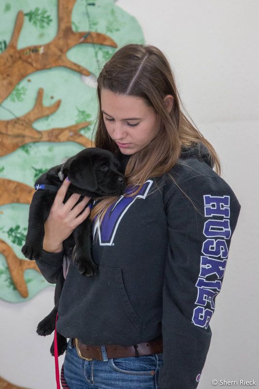 PictureAssociate Student Holding a Puppy